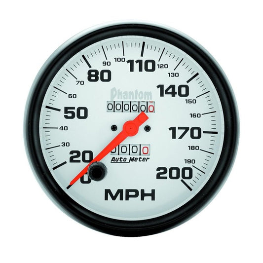 AutoMeter - Autometer Phantom 5in 0-200 MPH Mechanical Speedometer - Demon Performance