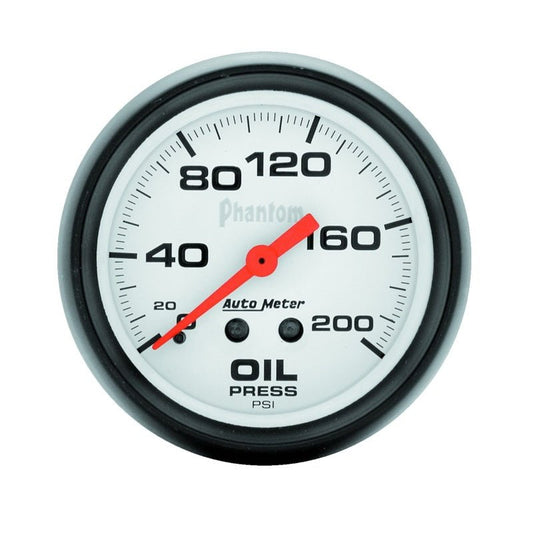 AutoMeter - Autometer Phantom 66.7mm 0-200 PSI Mechanical Oil Pressure Gauge - Demon Performance