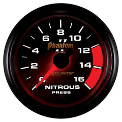 AutoMeter - Autometer Phantom II 2-1/16in 0-1600 PSI Electrical Nitrous Pressure Gauge - Demon Performance