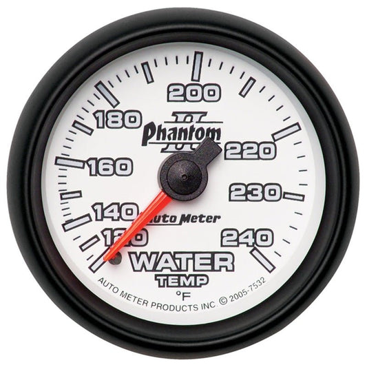 AutoMeter - Autometer Phantom II 2-1/16in 120-240 Degree F Mechanical Water Temp Gauge - Demon Performance