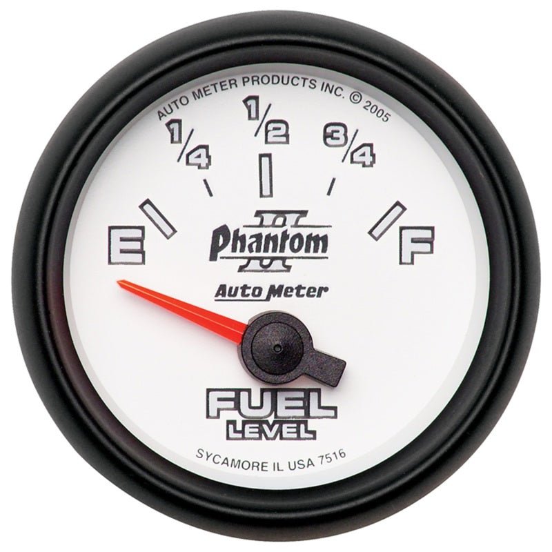 AutoMeter - Autometer Phantom II 2-1/16in 240E - 33F OHM Electric Fuel Level Gauge - Demon Performance