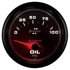 AutoMeter - Autometer Phantom II 2 5/8in 0-100 PSI Short Sweep Electronic Oil Pressure Gauge - Demon Performance