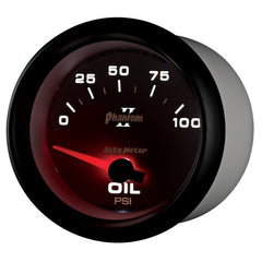 AutoMeter - Autometer Phantom II 2 5/8in 0-100 PSI Short Sweep Electronic Oil Pressure Gauge - Demon Performance
