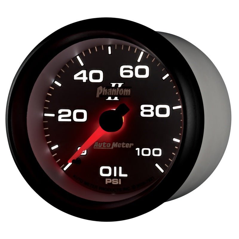 AutoMeter - Autometer Phantom II 2-5/8in 100 PSI Mechanical Oil Pressure Gauge - Demon Performance