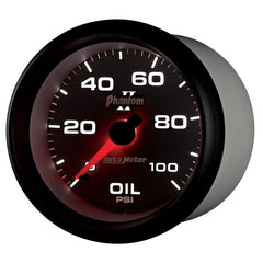 AutoMeter - Autometer Phantom II 2-5/8in 100 PSI Mechanical Oil Pressure Gauge - Demon Performance