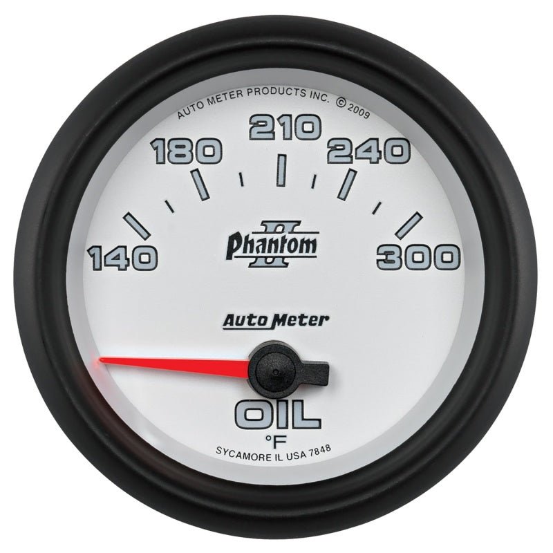AutoMeter - Autometer Phantom II 2 5/8in 140-300 Degree F Short Sweep Electronic Oil Temperature Gauge - Demon Performance