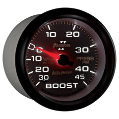 AutoMeter - Autometer Phantom II 2-5/8in 30INHG-45PSI Phantom Mechanical Boost/Vacuum Gauge - Demon Performance