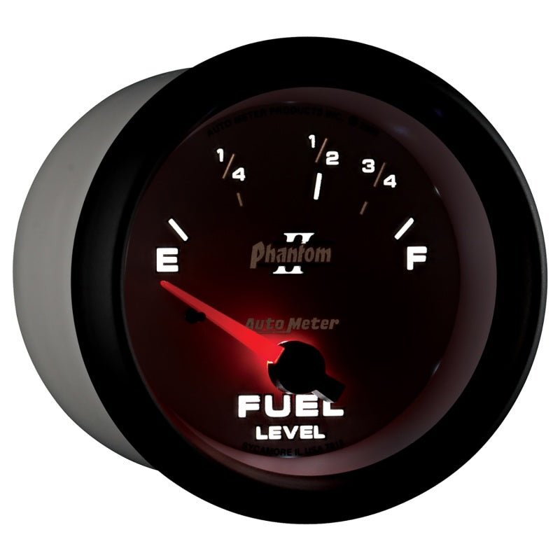AutoMeter - Autometer Phantom II 2-5/8in / 73 Ohms Empty - 10 Ohms Full Electrical Fuel Level Gauge - Demon Performance