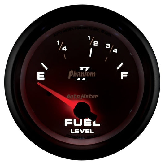 AutoMeter - Autometer Phantom II 2-5/8in / 73 Ohms Empty - 10 Ohms Full Electrical Fuel Level Gauge - Demon Performance