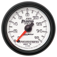AutoMeter - Autometer Phantom II 52.4mm Full Sweep Electronic 0-1600 Def F EGT/Pyrometer Gauge - Demon Performance