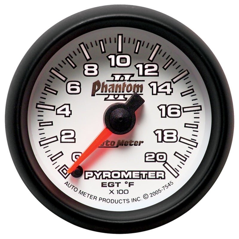 AutoMeter - Autometer Phantom II 52.4mm Full Sweep Electronic 0-2000 Def F EGT/Pyrometer Gauge - Demon Performance