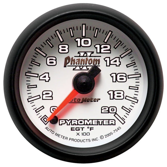 AutoMeter - Autometer Phantom II 52.4mm Full Sweep Electronic 0-2000 Def F EGT/Pyrometer Gauge - Demon Performance