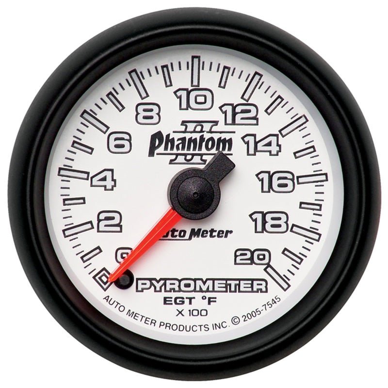AutoMeter - Autometer Phantom II 52.4mm Full Sweep Electronic 0-2000 Def F EGT/Pyrometer Gauge - Demon Performance