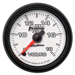 AutoMeter - Autometer Phantom II 52.4mm Full Sweep Electronic 8-18 Volts Voltmeter Gauge - Demon Performance