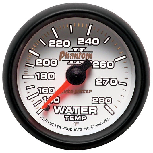 AutoMeter - Autometer Phantom II 52.4mm Mechanical 140-280 Deg F Water Temperature Gauge - Demon Performance