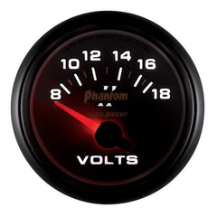 AutoMeter - Autometer Phantom II 52.4mm Short Sweep Electronic 8-18 Volts Voltmeter Gauge - Demon Performance