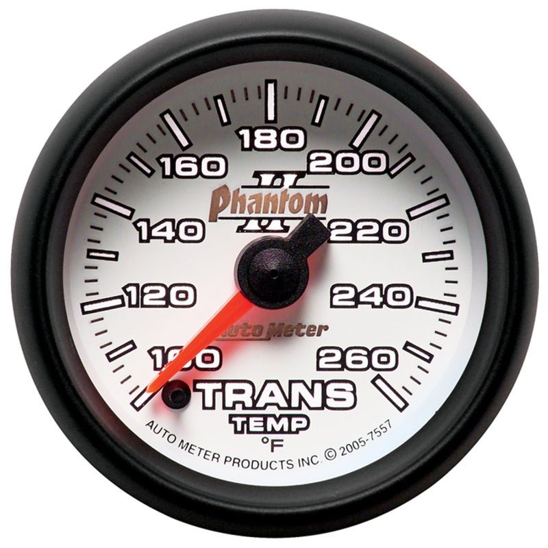 AutoMeter - Autometer Phantom II 52mm Full Sweep Electronic 100-260 Deg F Transmission Temperature Gauge - Demon Performance