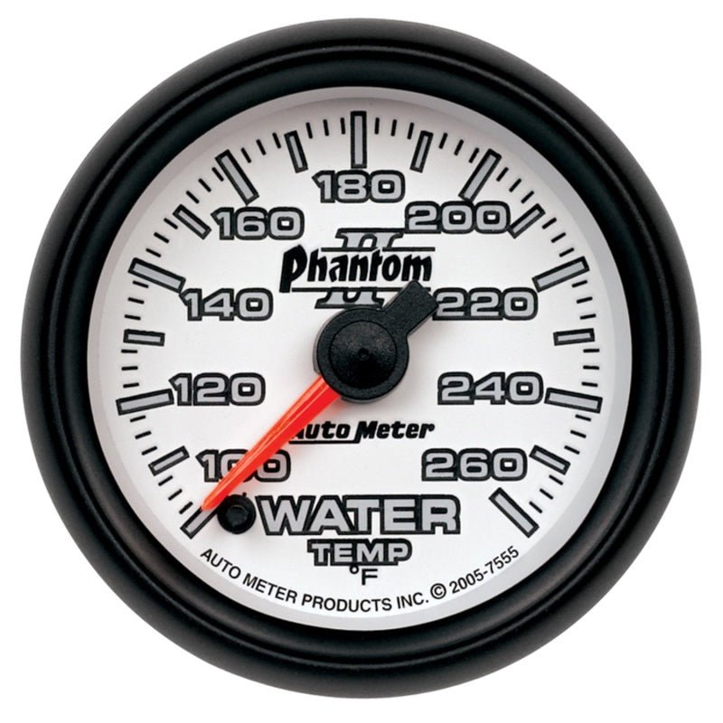 AutoMeter - Autometer Phantom II 52mm Full Sweep Electronic 100-260 Deg F Water Temperature Gauge - Demon Performance