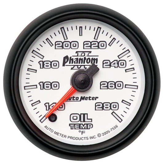 AutoMeter - Autometer Phantom II 52mm Full Sweep Electronic 140-280 Deg F Oil Temperature Gauge - Demon Performance