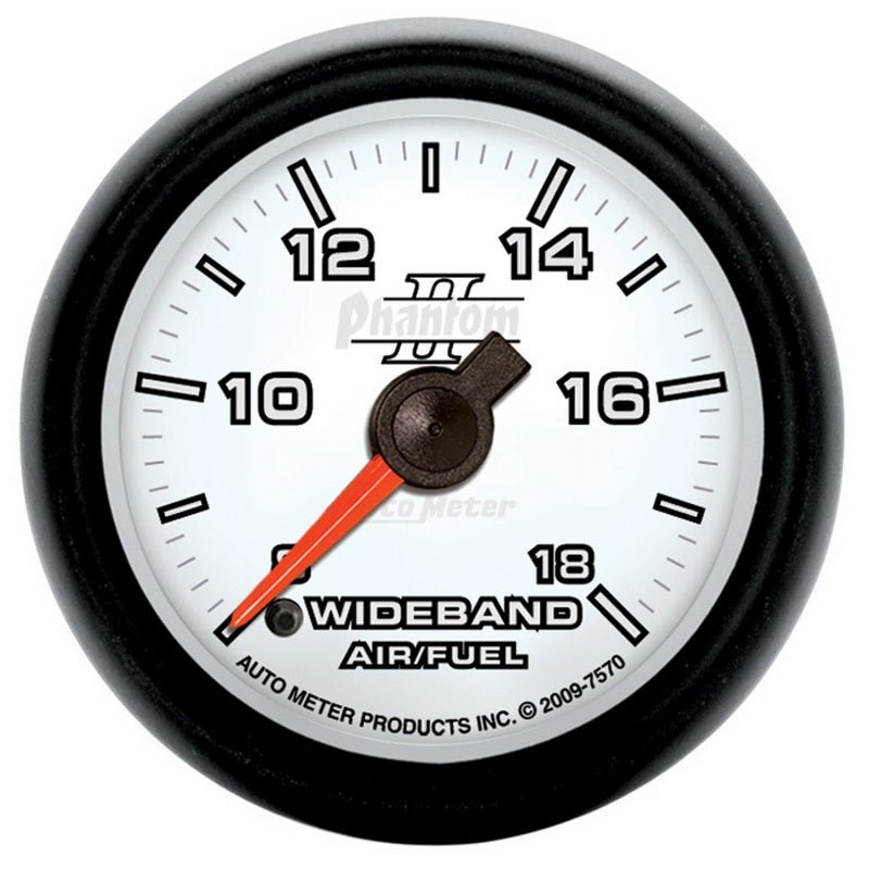 AutoMeter - Autometer Phantom II 52mm Full Sweep Electronic 8:1-18:1 AFR Wideband Air/Fuel Ratio Analog Guage - Demon Performance