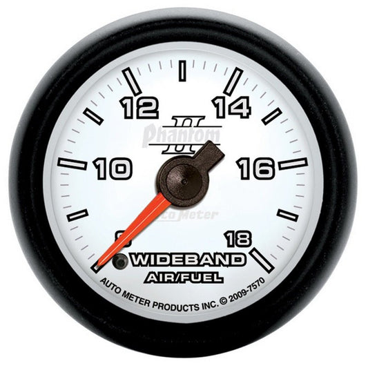 AutoMeter - Autometer Phantom II 52mm Full Sweep Electronic 8:1-18:1 AFR Wideband Air/Fuel Ratio Analog Guage - Demon Performance