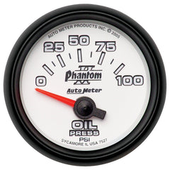AutoMeter - Autometer Phantom II 52mm Short Sweep Electronic 0-100psi Oil Pressure Gauge - Demon Performance