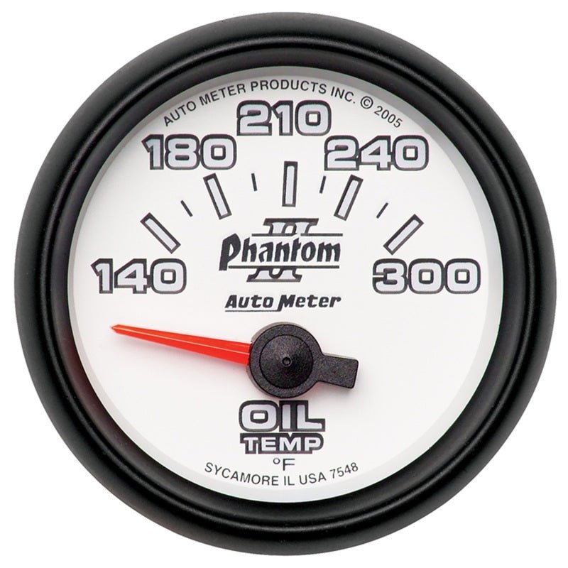 AutoMeter - Autometer Phantom II 52mm Short Sweep Electronic 140-300 Deg F Oil Temperature Gauge - Demon Performance