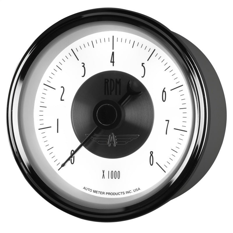 AutoMeter - Autometer Prestige Pearl Series - Tachometer 3 3/8in 8K RPM In-Dash - Demon Performance