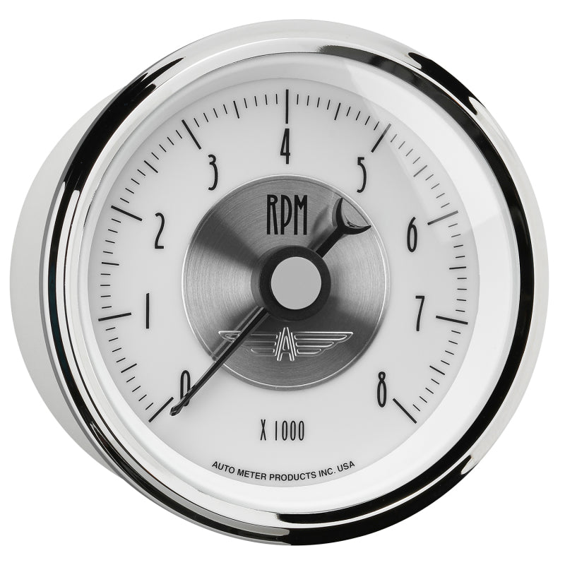 AutoMeter - Autometer Prestige Pearl Series - Tachometer 3 3/8in 8K RPM In-Dash - Demon Performance