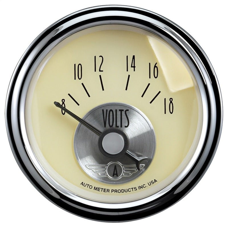 AutoMeter - Autometer Prestige Series 52mm 8-18V Short Sweep Electronic Voltmeter Gauge - Demon Performance
