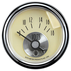 AutoMeter - Autometer Prestige Series 52mm 8-18V Short Sweep Electronic Voltmeter Gauge - Demon Performance
