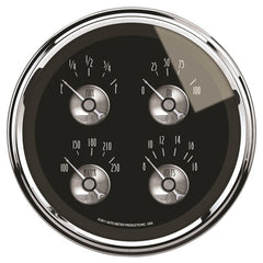 AutoMeter - Autometer Prestige Series Black Diamond 5 Gauge Quad 5in Oil Pres/Fuel Level/Water Temp/Volts - Demon Performance