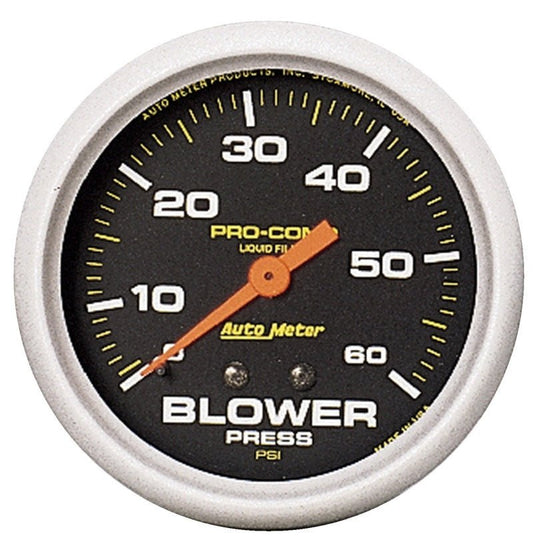 AutoMeter - Autometer Pro-Comp 2 5/8in 0-60 PSI Liquid Filled Mech Blower Pressure Gauge - Demon Performance