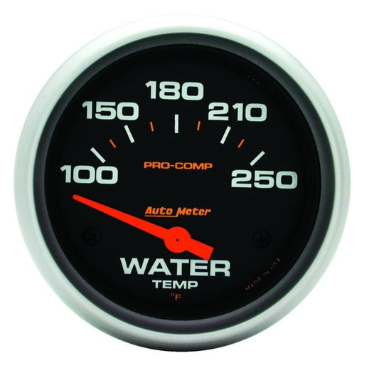 AutoMeter - Autometer Pro-Comp 2 5/8in 100-250 Deg F Short Sweep Electric Water Temp Gauge - Demon Performance