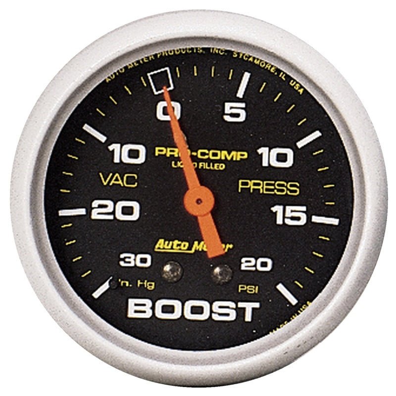 AutoMeter - Autometer Pro-Comp 30 In Hg/20 PSI Liquid Filled Mechanical Boost Gauge - Demon Performance