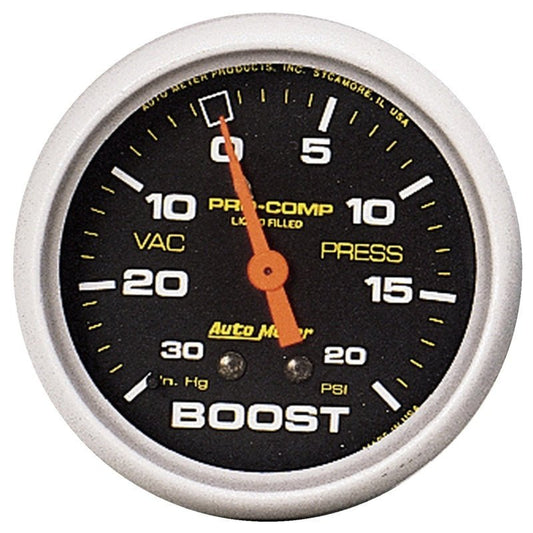 AutoMeter - Autometer Pro-Comp 30 In Hg/20 PSI Liquid Filled Mechanical Boost Gauge - Demon Performance