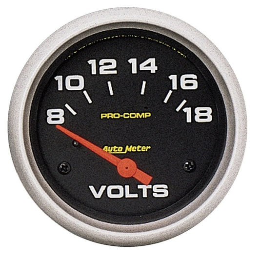 AutoMeter - Autometer Pro Comp 8-18 Volts Short Sweep Electronic Voltmeter Gauge - Demon Performance