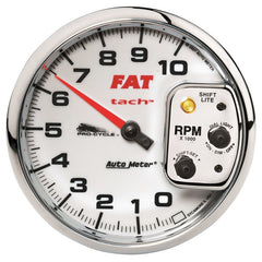 AutoMeter - Autometer Pro-Cycle Gauge Tach 5in 10K Rpm Shift- Lite 2&4 Cylinder White Fat Tach - Demon Performance