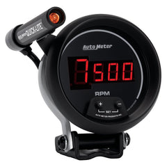 AutoMeter - Autometer Quick-Lite Digital 10K RPM Pedestal Mount 3 3/4in Tachometer Black Dial w/ Red LED - Demon Performance