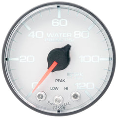 AutoMeter - Autometer Spek-Pro 2 1/16in 120PSI Stepper Motor W/Peak & Warn White/Black Water Pressure Gauge - Demon Performance