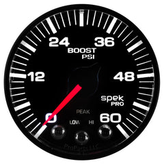 AutoMeter - Autometer Spek-Pro 52.4mm 0-60 PSI Digital Stepper Motor Boost Gauge - Demon Performance