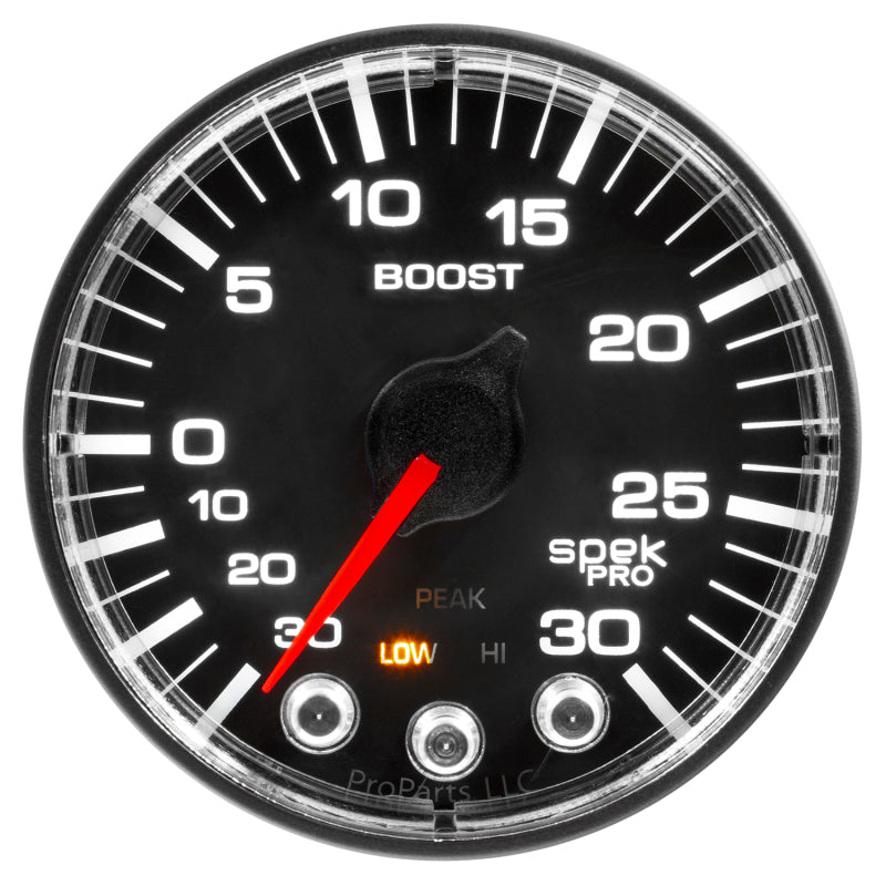 AutoMeter - Autometer Spek-Pro 52.4mm 30inHG-30PSI Digital Stepper Motor Vac/Boost Gauge - Demon Performance