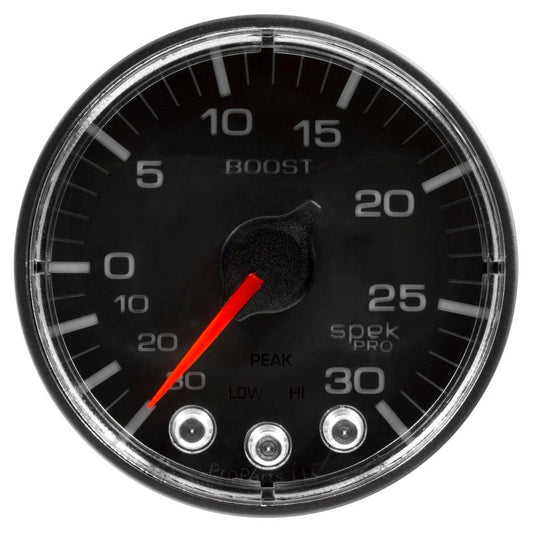 AutoMeter - Autometer Spek-Pro 52.4mm 30inHG-30PSI Digital Stepper Motor Vac/Boost Gauge - Demon Performance