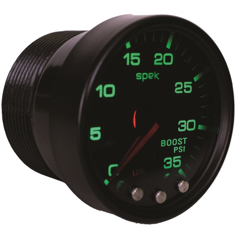 AutoMeter - Autometer Spek-Pro Gauge Boost 2 1/16in 35psi Stepper Motor W/Peak & Warn Blacksmoke//Black - Demon Performance