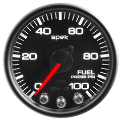 AutoMeter - Autometer Spek-Pro Gauge Fuel Press 2 1/16in 100psi Stepper Motor W/Peak & Warn Blk/Blk - Demon Performance