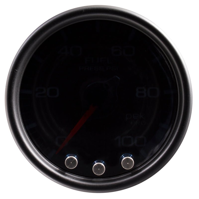 AutoMeter - Autometer Spek-Pro Gauge Fuel Press 2 1/16in 100psi Stepper Motor W/Peak & Warn Blk/Smoke/Blk - Demon Performance