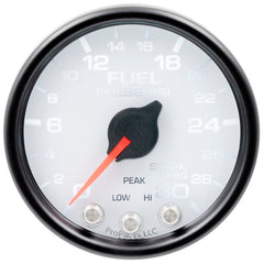 AutoMeter - Autometer Spek-Pro Gauge Fuel Press 2 1/16in 30psi Stepper Motor W/Peak & Warn Wht/Blk - Demon Performance