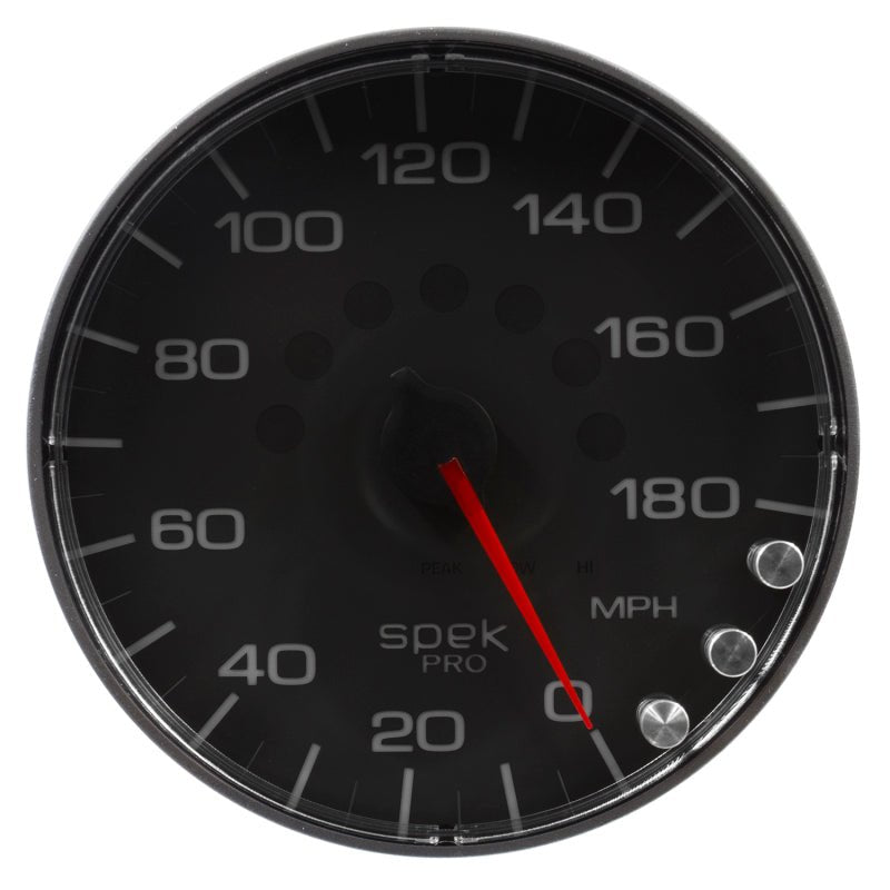AutoMeter - Autometer Spek-Pro Gauge Speedometer 5in 180 Mph Elec. Programmable Black/Black - Demon Performance