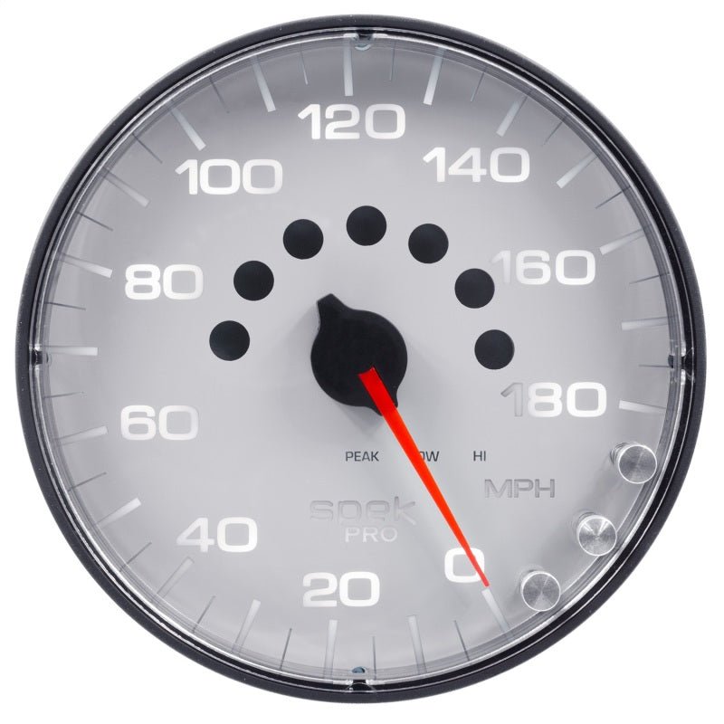 AutoMeter - Autometer Spek-Pro Gauge Speedometer 5in 180 Mph Elec. Programmable White/Black - Demon Performance