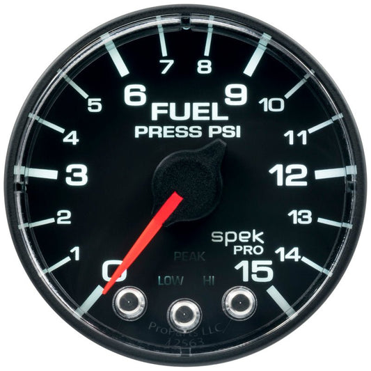 AutoMeter - Autometer Spek-Pro - Nascar 2-1/16in Fuel Press 0-15 psi Bfb Ecu - Demon Performance
